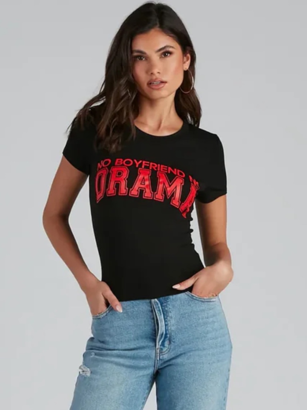 No Boyfriend, No Drama Graphic Tee. T-shirt
